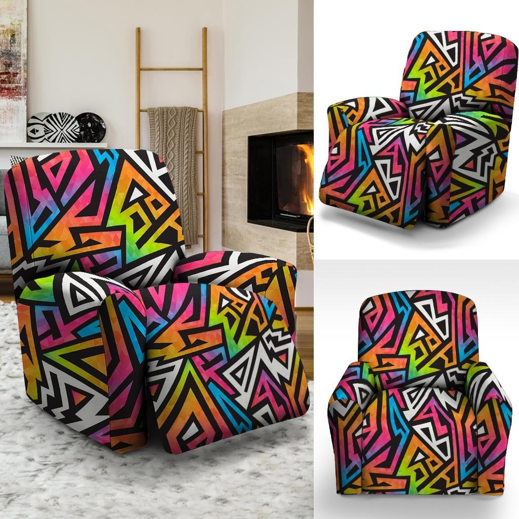 Graffiti Geometric Abstract Recliner Cover-grizzshop