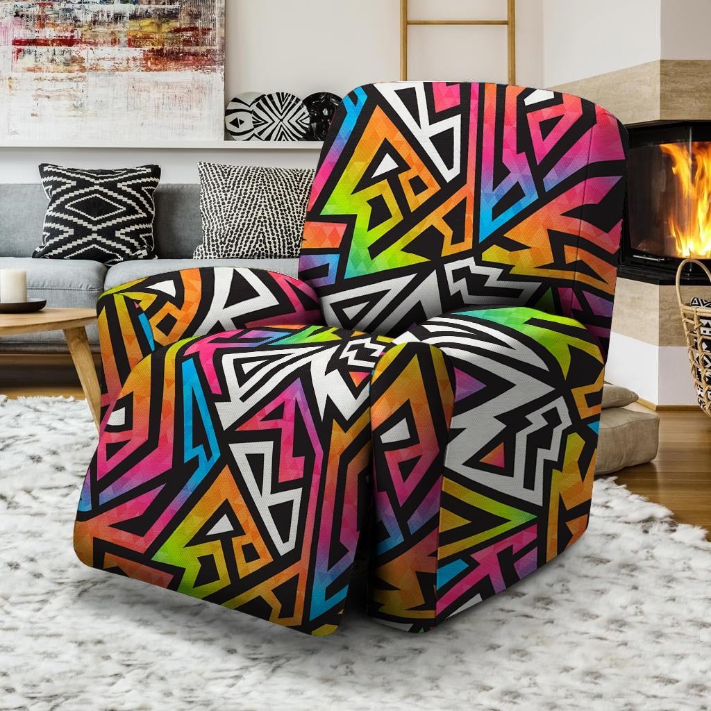 Graffiti Geometric Abstract Recliner Cover-grizzshop