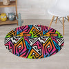 Graffiti Geometric Abstract Round Rug-grizzshop