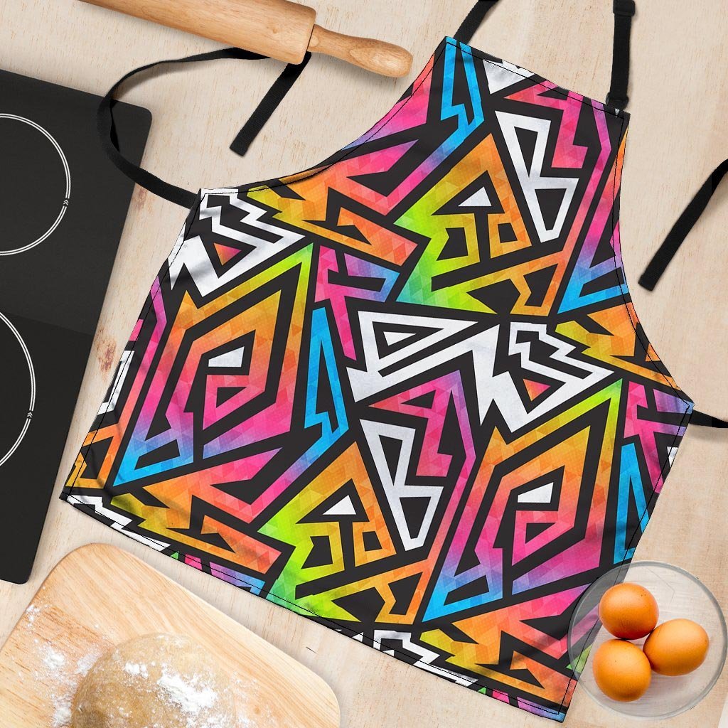 Graffiti Geometric Abstract Women's Apron-grizzshop