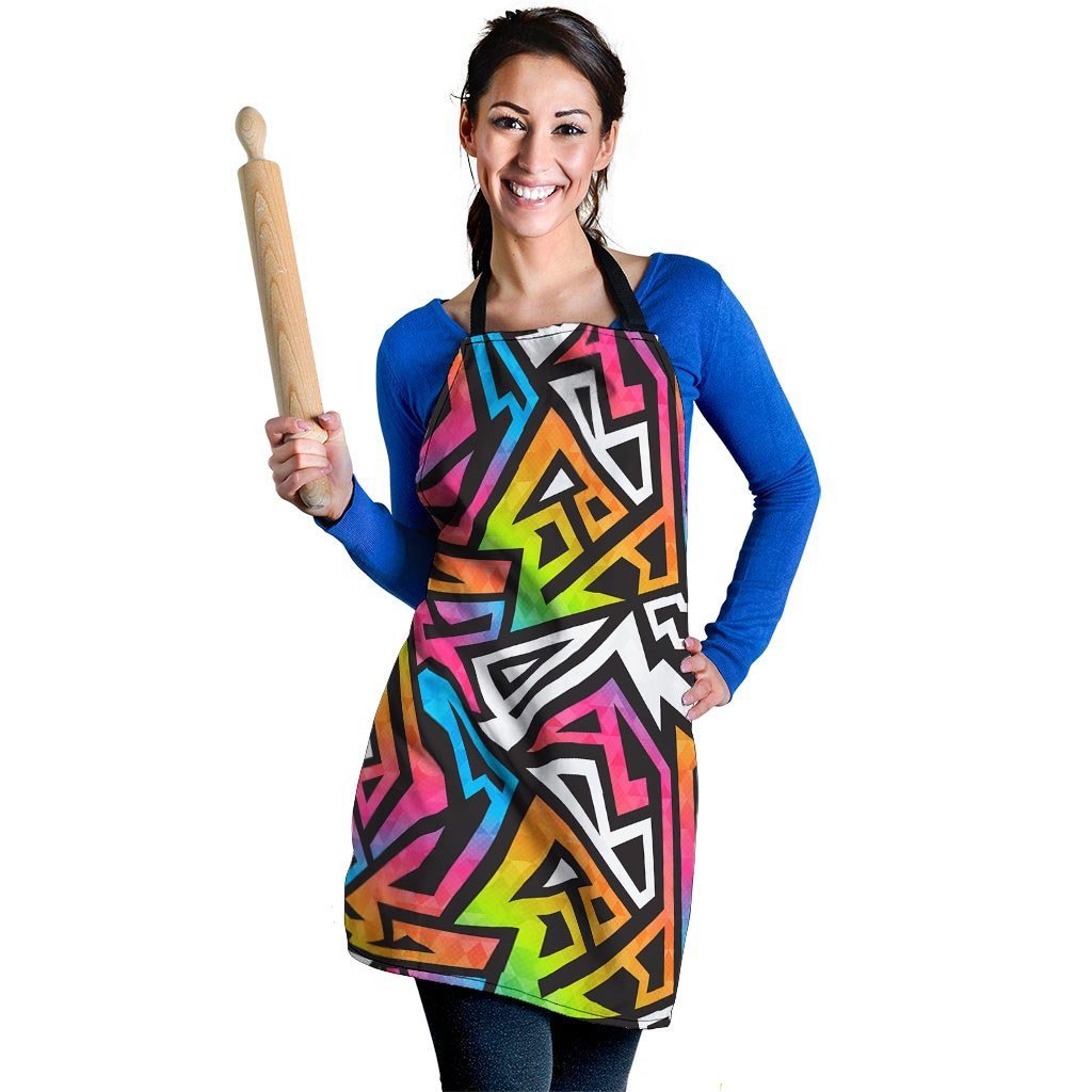 Graffiti Geometric Abstract Women's Apron-grizzshop