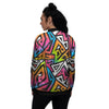 Graffiti Geometric Abstract Women's Bomber Jacket-grizzshop