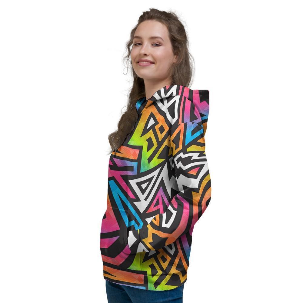 Graffiti Geometric Abstract Women's Hoodie-grizzshop