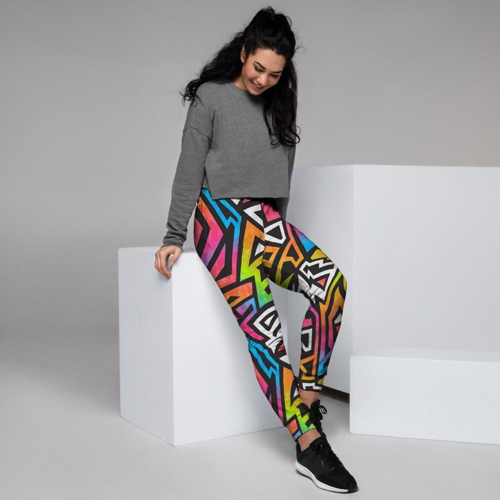 Graffiti Geometric Abstract Women's Joggers-grizzshop