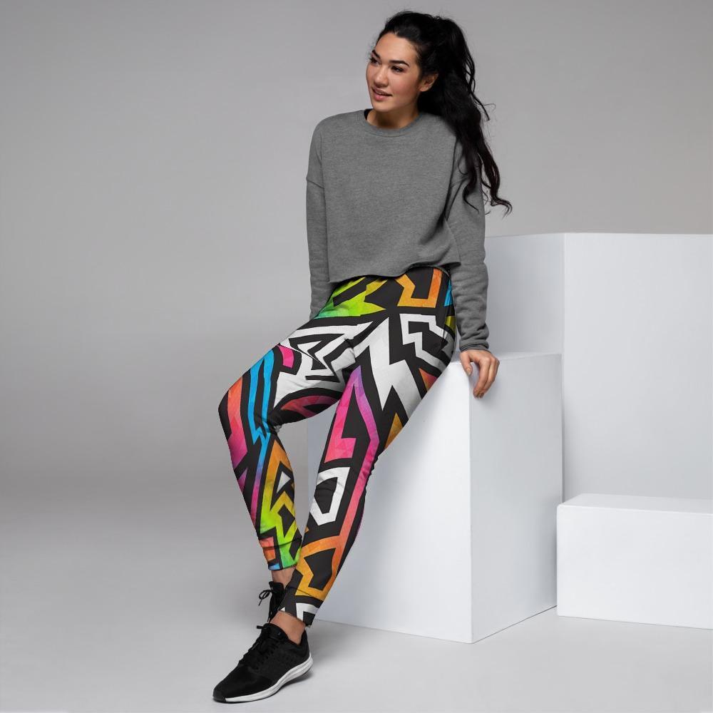 Graffiti Geometric Abstract Women's Joggers-grizzshop