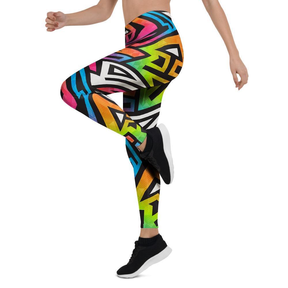 Graffiti Geometric Abstract Women's Leggings-grizzshop