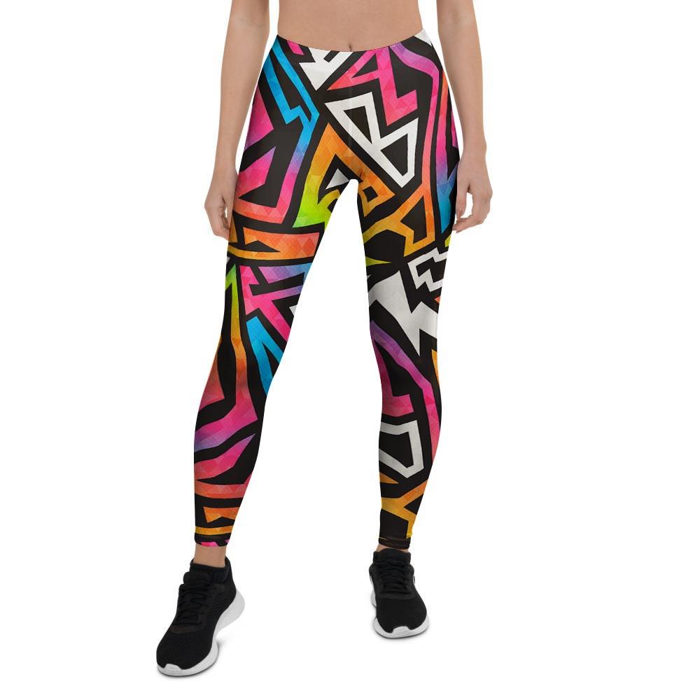 Graffiti Geometric Abstract Women's Leggings-grizzshop