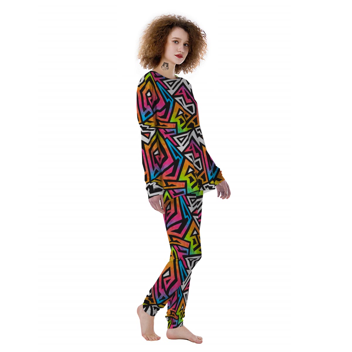 Graffiti Geometric Abstract Women's Pajamas-grizzshop