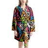 Graffiti Geometric Abstract Women's Robe-grizzshop