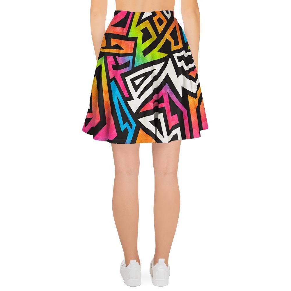 Graffiti Geometric Abstract Women's Skirt-grizzshop