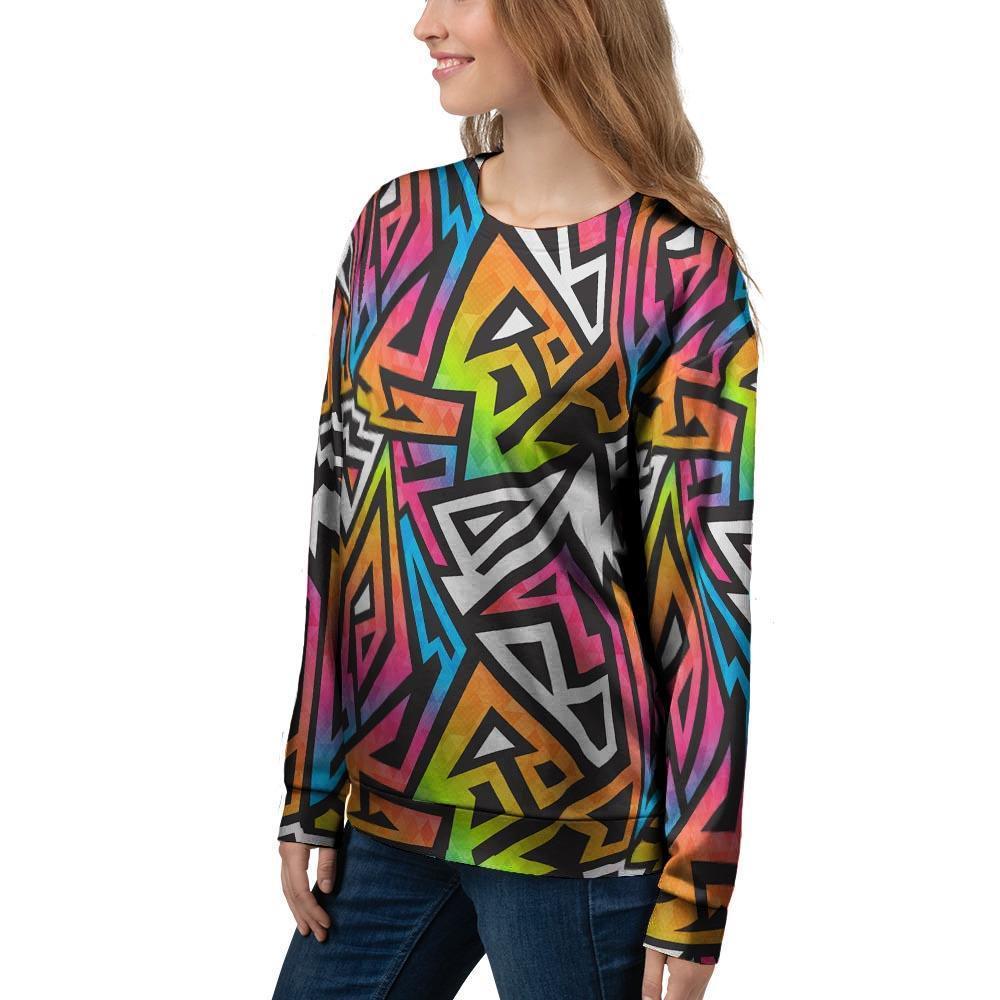 Graffiti Geometric Abstract Women's Sweatshirt-grizzshop