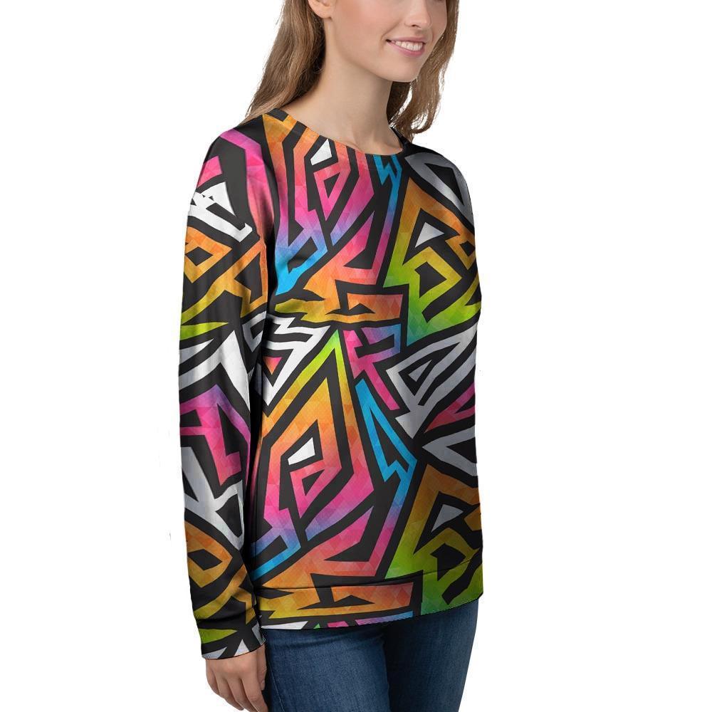 Graffiti Geometric Abstract Women's Sweatshirt-grizzshop