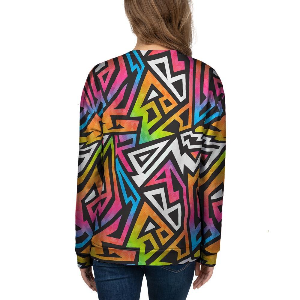 Graffiti Geometric Abstract Women's Sweatshirt-grizzshop