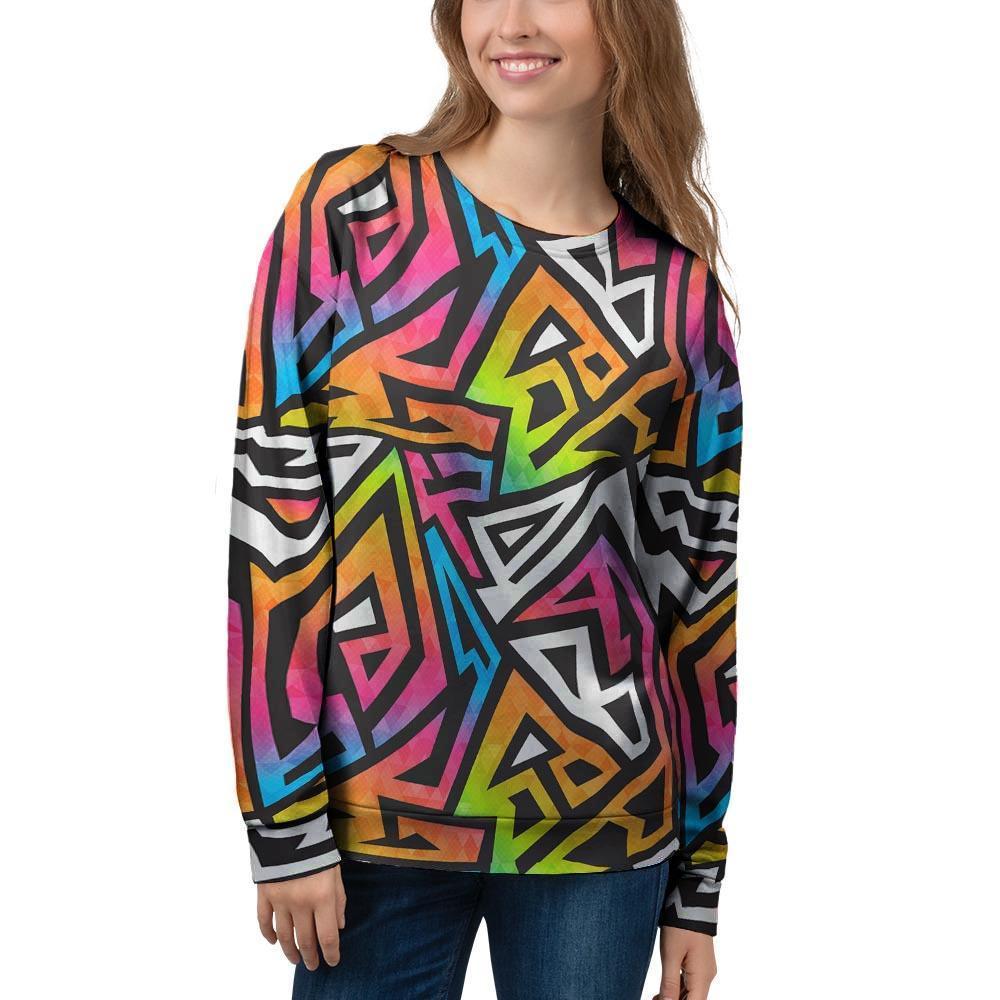 Graffiti Geometric Abstract Women's Sweatshirt-grizzshop