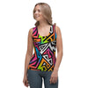 Graffiti Geometric Abstract Women's Tank Top-grizzshop