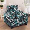 Graffiti Geometric Print Armchair Cover-grizzshop