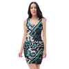 Graffiti Geometric Print Bodycon Dress-grizzshop