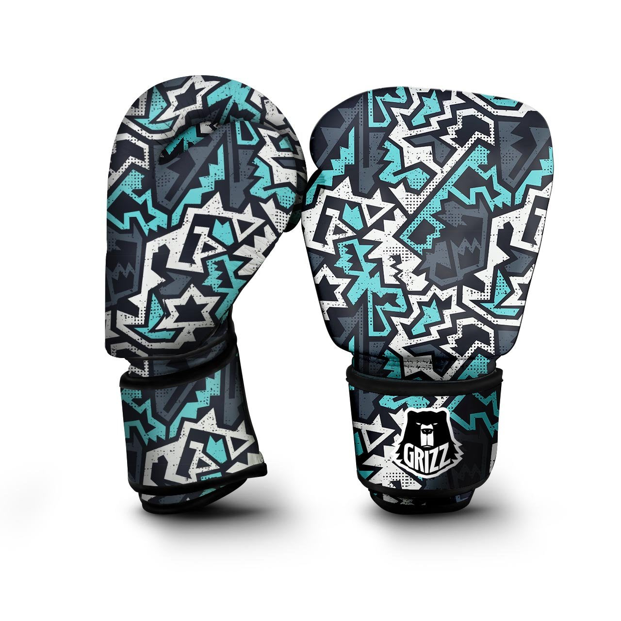 Graffiti Geometric Print Boxing Gloves-grizzshop