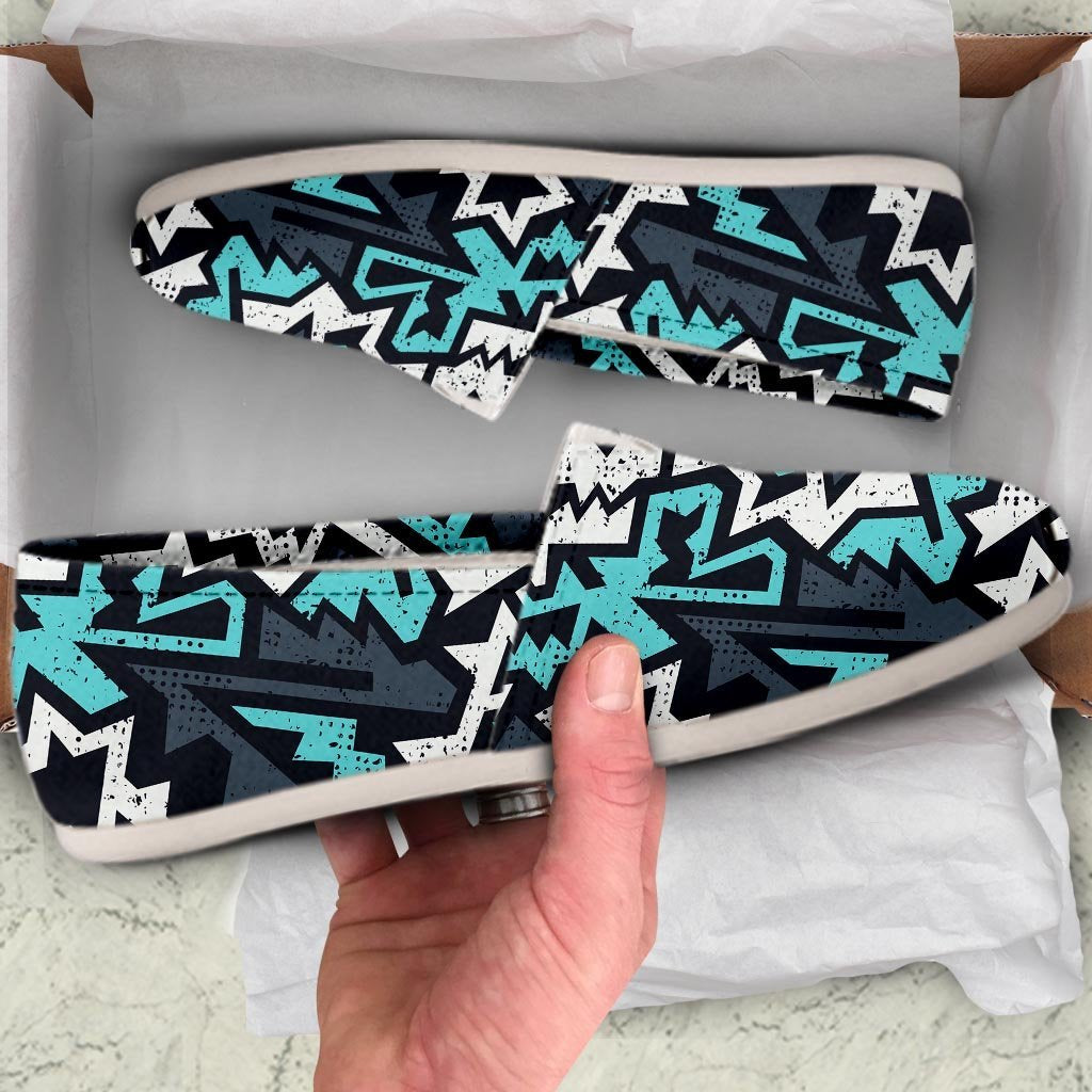 Graffiti Geometric Print Canvas Shoes-grizzshop