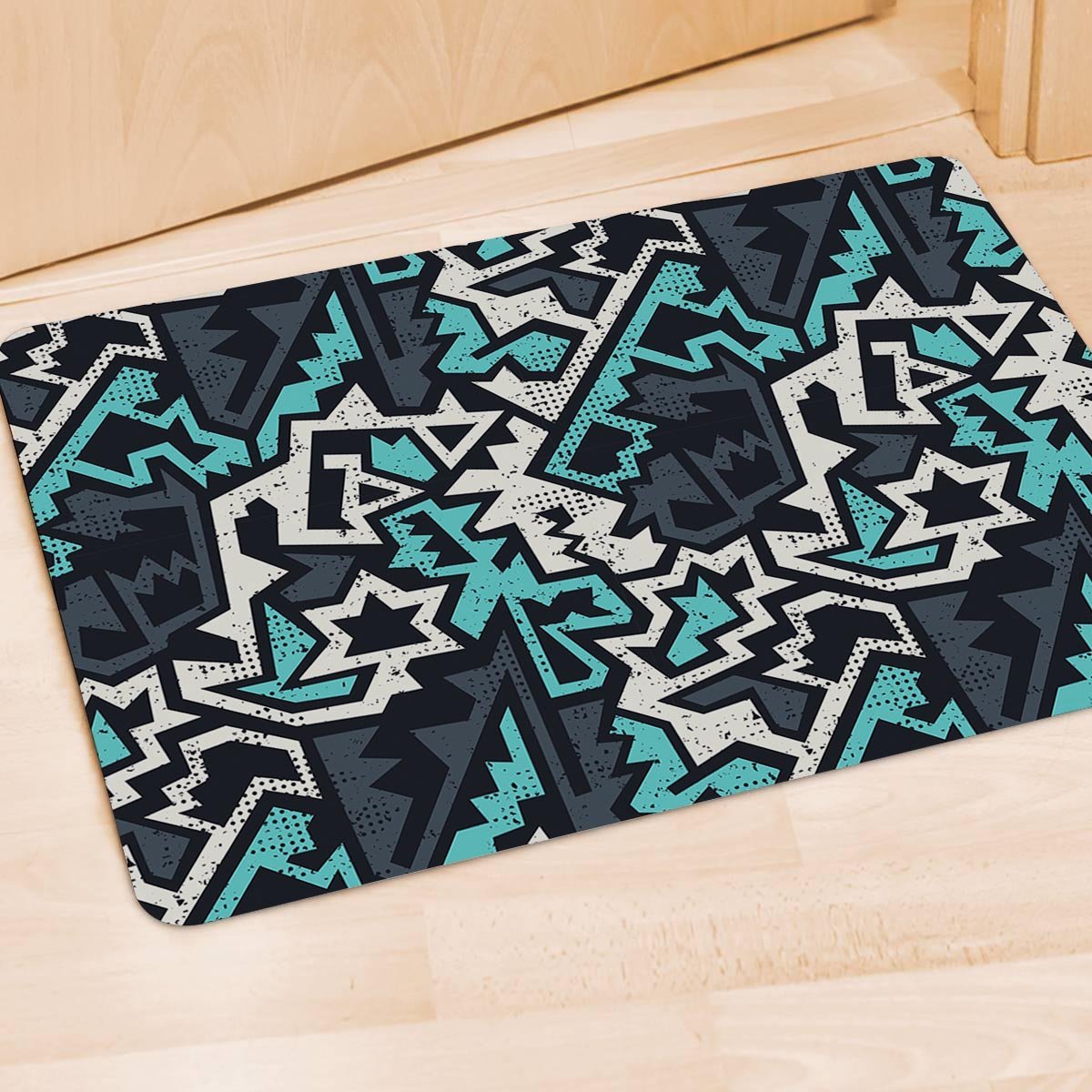 Graffiti Geometric Print Door Mat-grizzshop