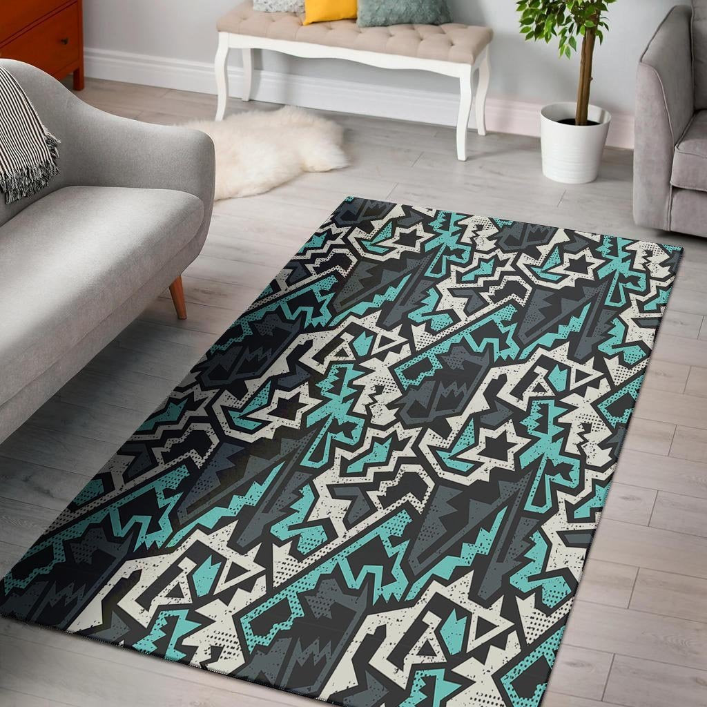 Graffiti Geometric Print Floor Mat-grizzshop