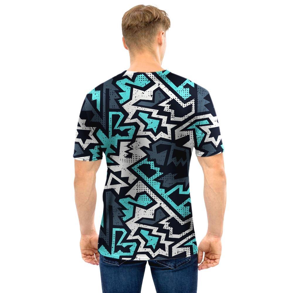 Graffiti Geometric Print Men T Shirt-grizzshop