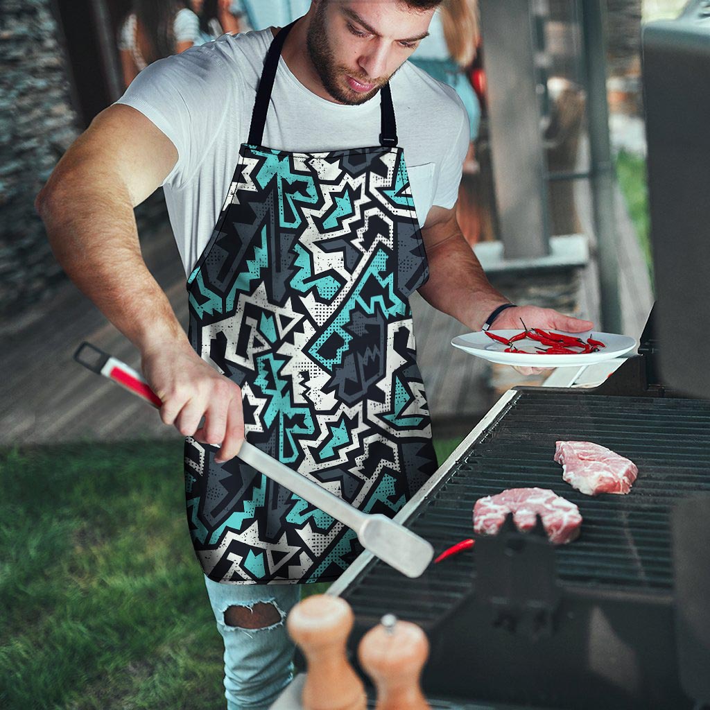 Graffiti Geometric Print Men's Apron-grizzshop