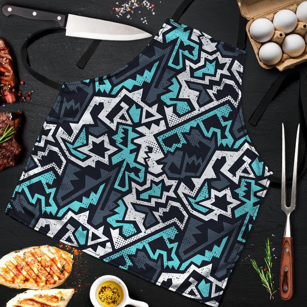 Graffiti Geometric Print Men's Apron-grizzshop