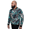 Graffiti Geometric Print Men's Bomber Jacket-grizzshop