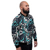 Graffiti Geometric Print Men's Bomber Jacket-grizzshop