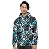 Graffiti Geometric Print Men's Hoodie-grizzshop