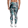 Graffiti Geometric Print Men's Leggings-grizzshop