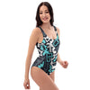 Graffiti Geometric Print One Piece Swimsuite-grizzshop