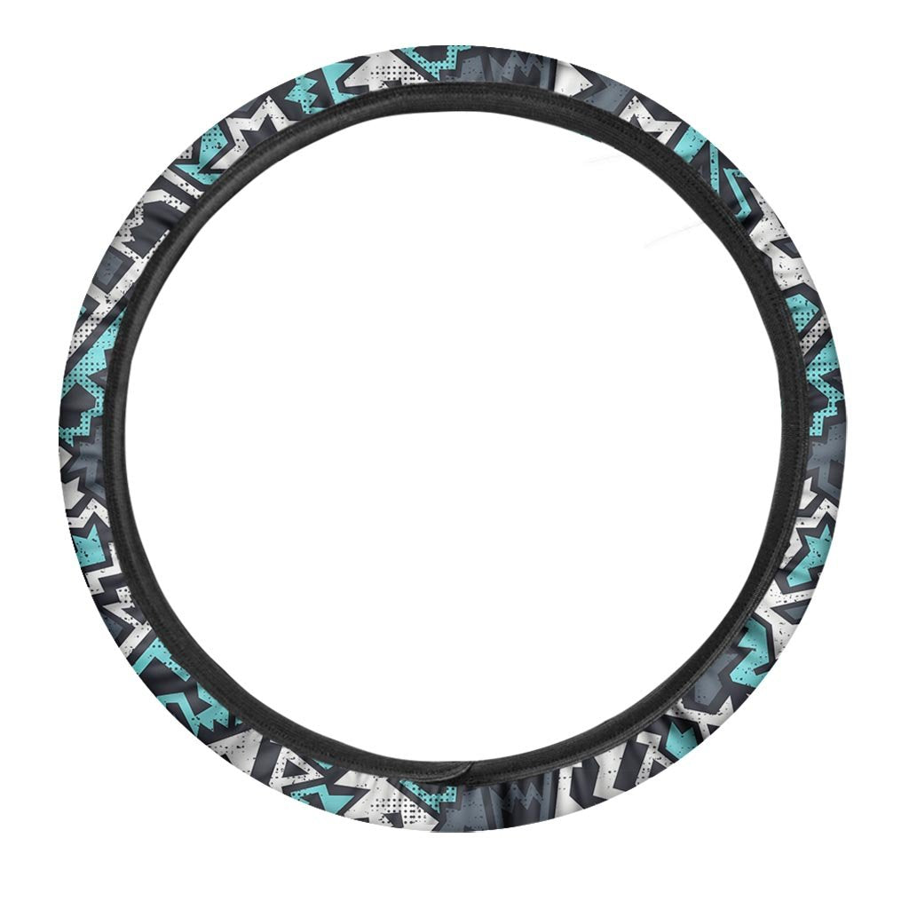 Graffiti Geometric Print Steering Wheel Cover-grizzshop