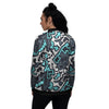 Graffiti Geometric Print Women's Bomber Jacket-grizzshop