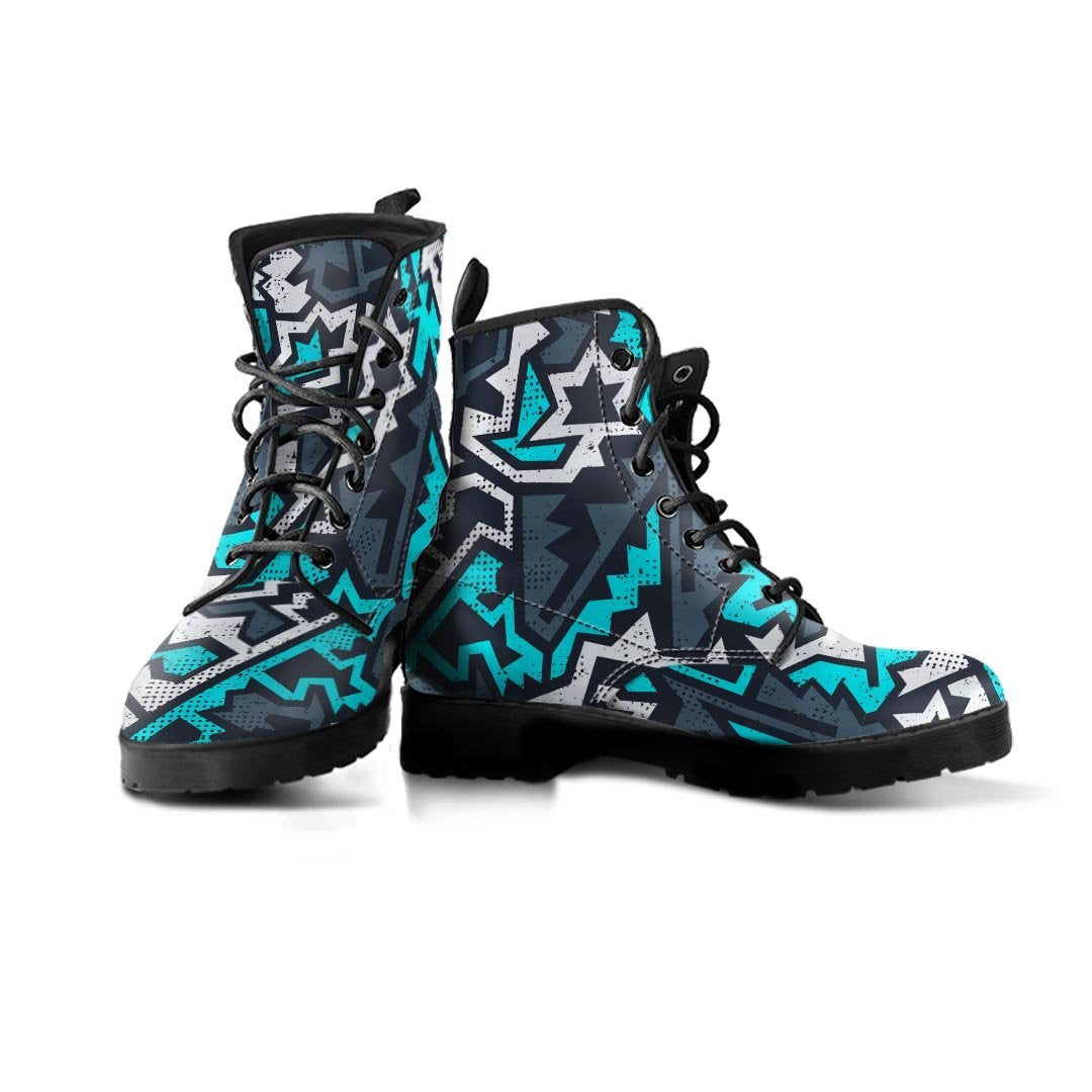 Graffiti Geometric Print Women's Boots-grizzshop