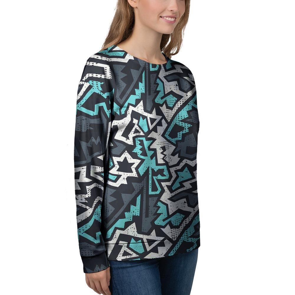 Graffiti Geometric Print Women's Sweatshirt-grizzshop