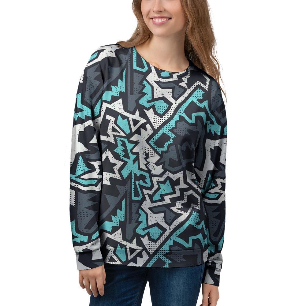 Graffiti Geometric Print Women's Sweatshirt-grizzshop