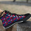 Graffiti Grunge Print Pattern Black High Top Shoes-grizzshop