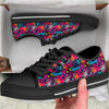 Graffiti Grunge Print Pattern Black Low Top Shoes-grizzshop