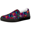 Graffiti Grunge Print Pattern Black Slip On Shoes-grizzshop