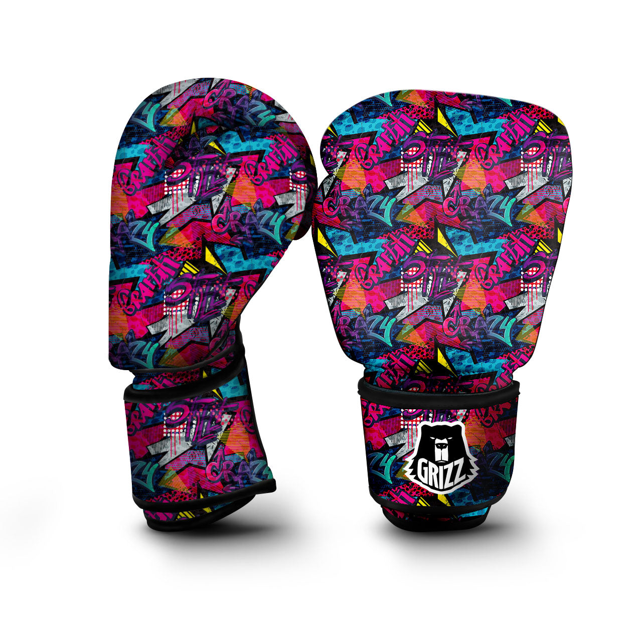 Graffiti Grunge Print Pattern Boxing Gloves-grizzshop