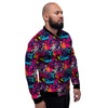 Graffiti Grunge Print Pattern Men's Bomber Jacket-grizzshop