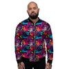 Graffiti Grunge Print Pattern Men's Bomber Jacket-grizzshop