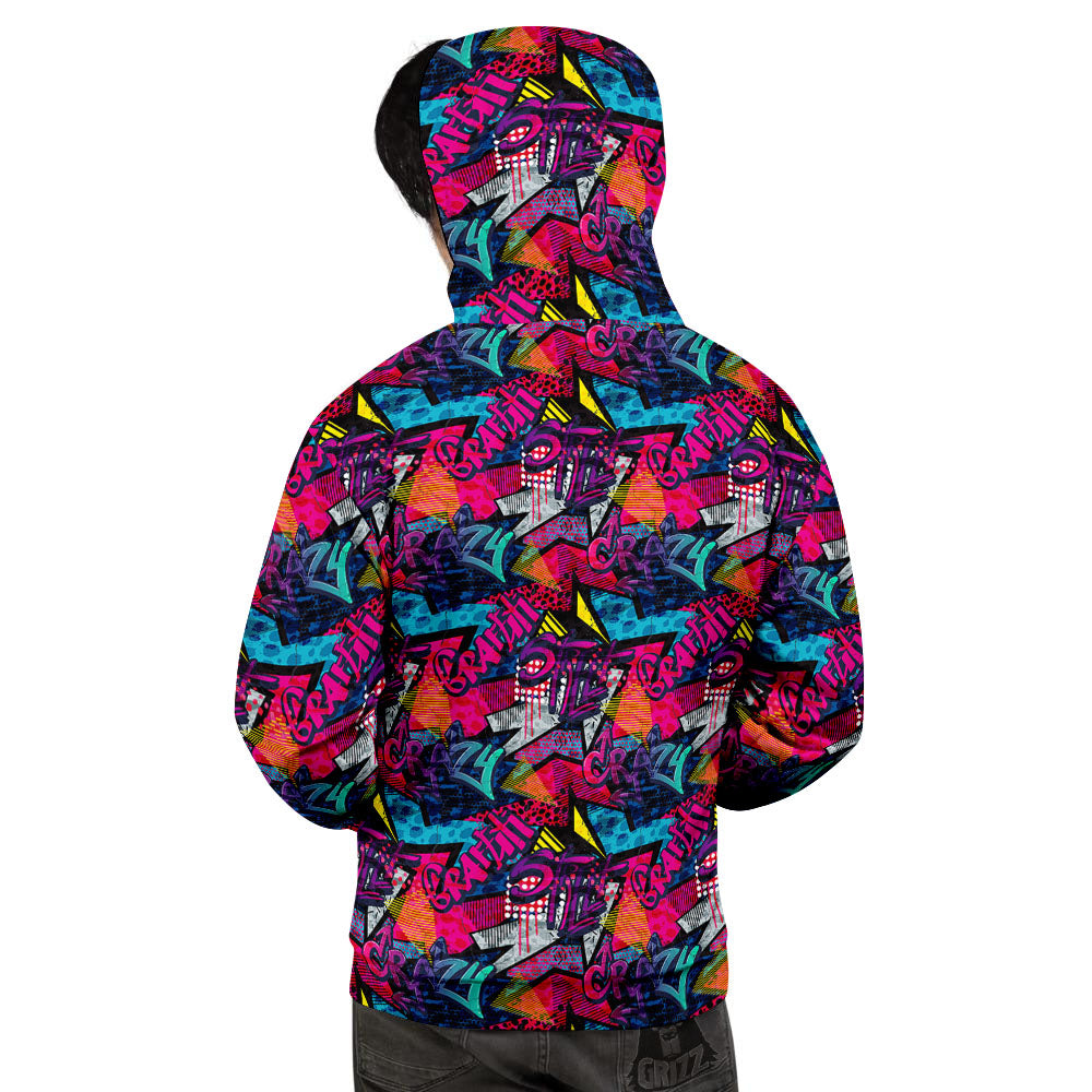 Graffiti Grunge Print Pattern Men's Hoodie-grizzshop