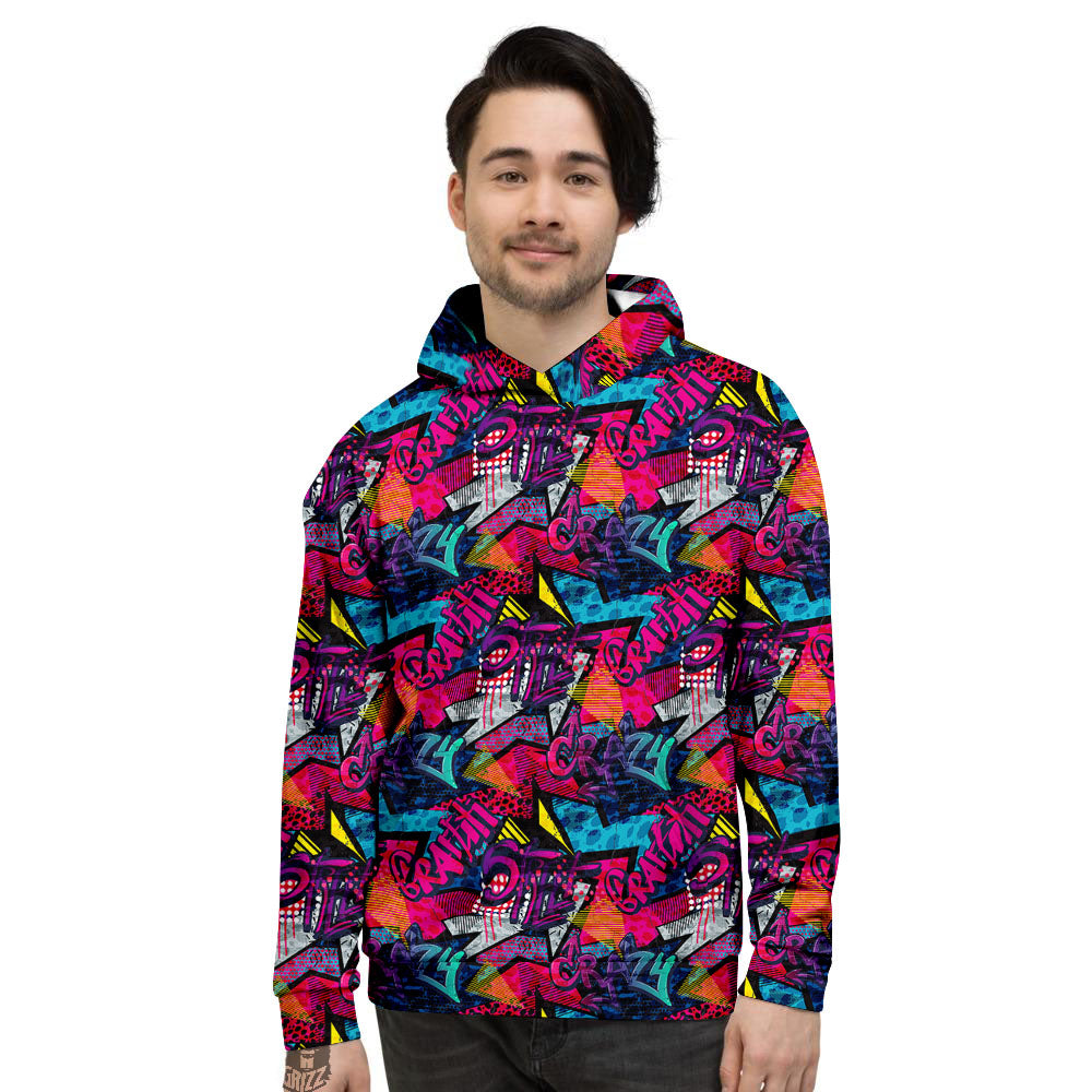 Graffiti Grunge Print Pattern Men's Hoodie-grizzshop