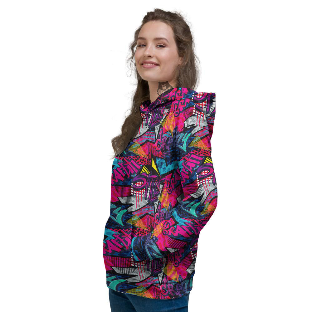 Graffiti Grunge Print Pattern Women's Hoodie-grizzshop