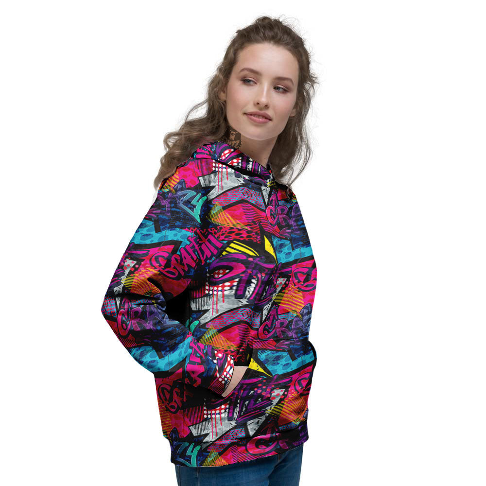 Graffiti Grunge Print Pattern Women's Hoodie-grizzshop