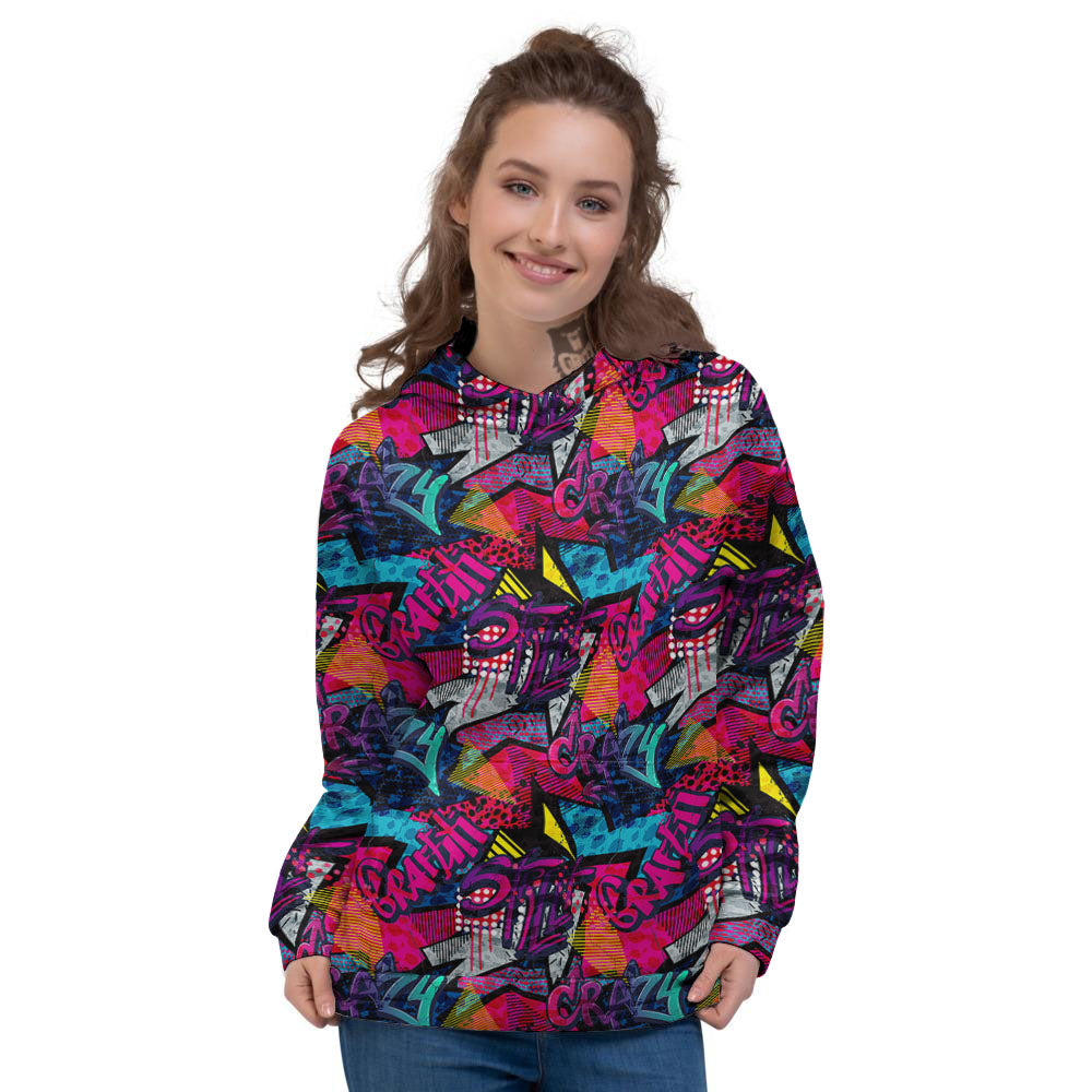 Graffiti Grunge Print Pattern Women's Hoodie-grizzshop