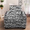 Graffiti Grunge White Text Abstract Print Armchair Slipcover-grizzshop